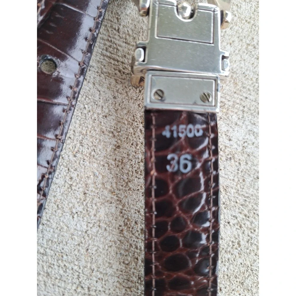 Brighton Women's Brown Belt Gold/ Silver Tone Buckle Decorative Parts L 36